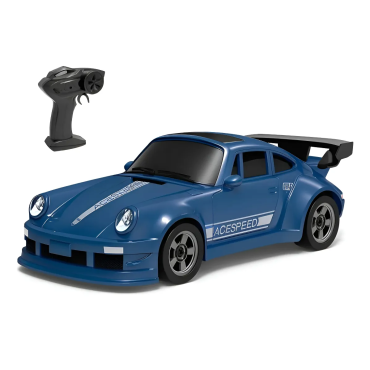 MINI CARRINHO DRIFT ELÉTRICO 1/64 AZUL COM CONTROLE REMOTO 2.4GHZ 4X4 RECARREGÁVEL COM LUZ DESKTOP DRIFT CAR FQD23 A